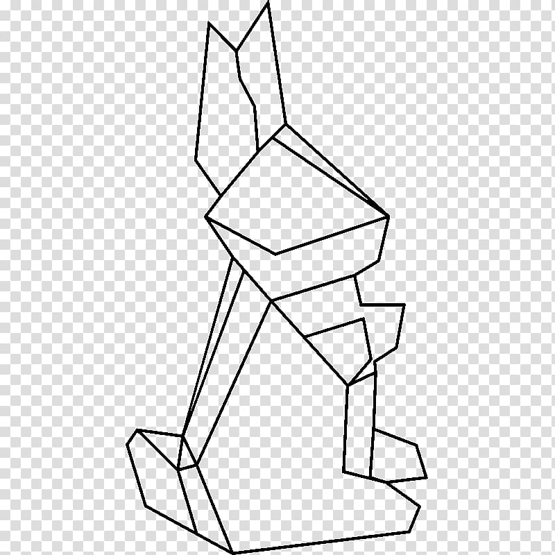 Geometry Harlequin rabbit Line Drawing, rabbit transparent background PNG clipart