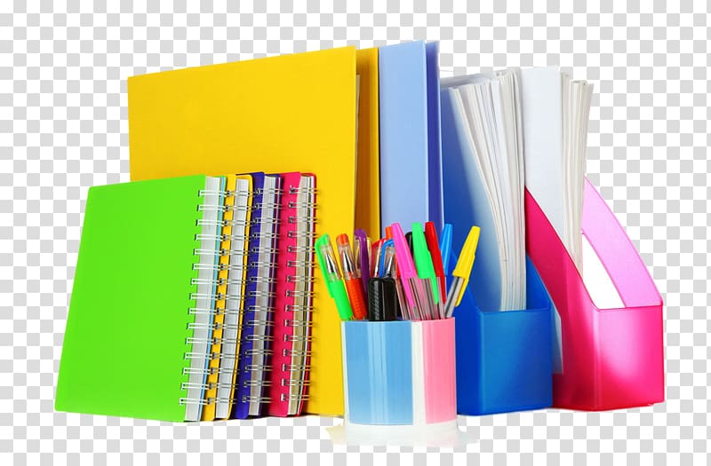 assorted-color notebook, Paper Office Supplies Stationery File Folders, stationary transparent background PNG clipart