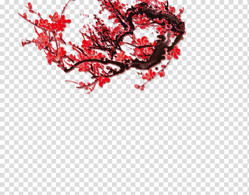 Chinoiserie Plum blossom, Plum transparent background PNG clipart