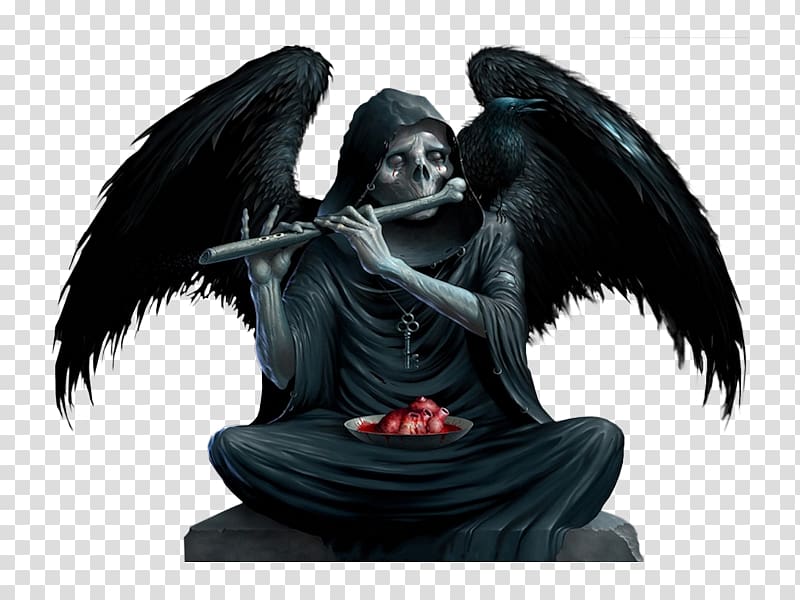 Desktop Angel Death Azrael Demon, Flute player transparent background PNG clipart