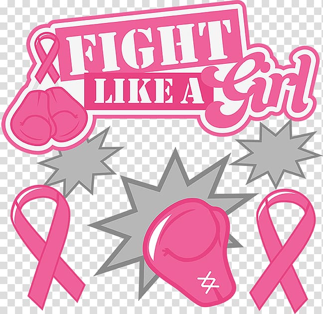 Breast cancer awareness Pink ribbon , Girls Fighting transparent background PNG clipart