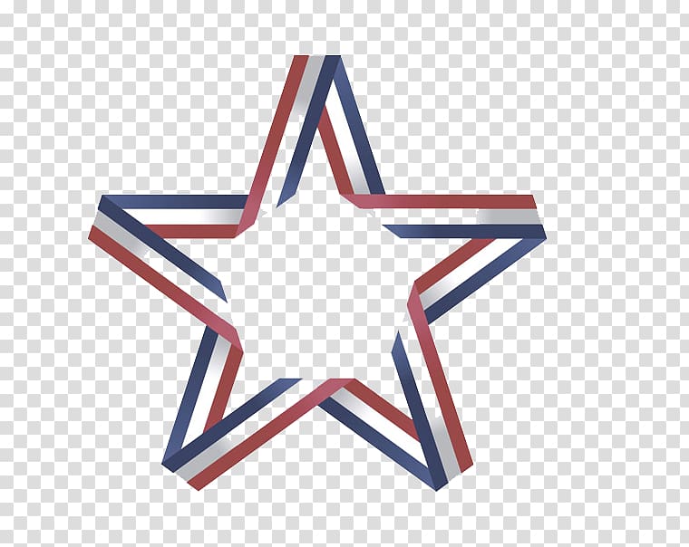 Symbol Star Color, Red and white blue ribbon five stars transparent background PNG clipart