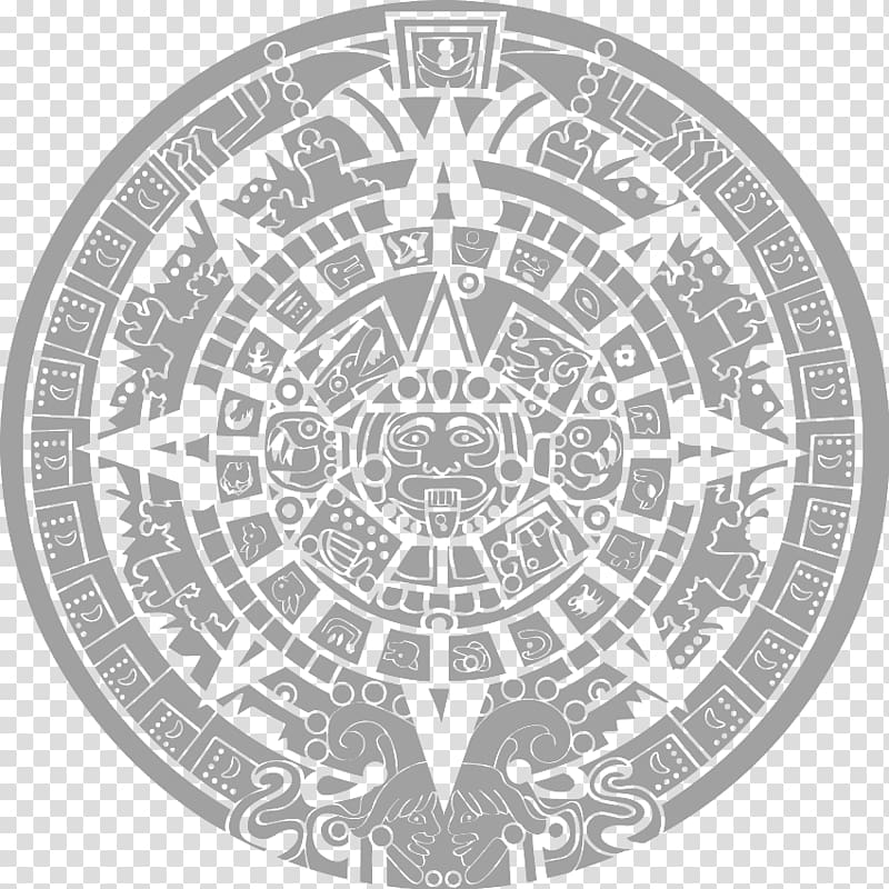 Aztec calendar stone Maya civilization Mesoamerica, aztec calendar transparent background PNG clipart
