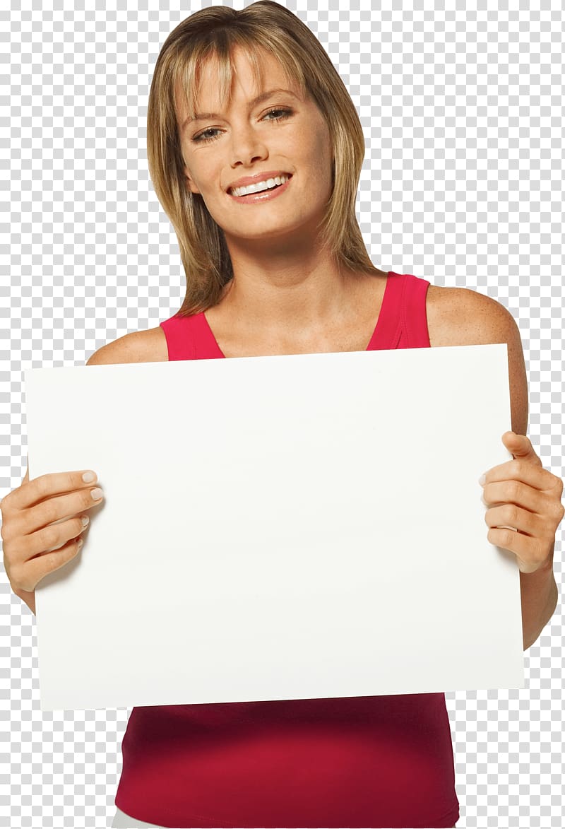 woman standing holding white board, Holding Board Business Woman transparent background PNG clipart