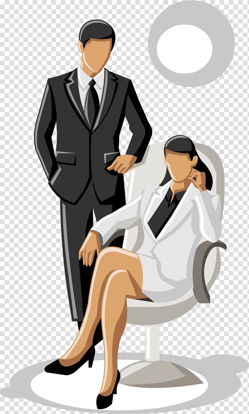 Businessperson Icon, Business people talking transparent background PNG clipart