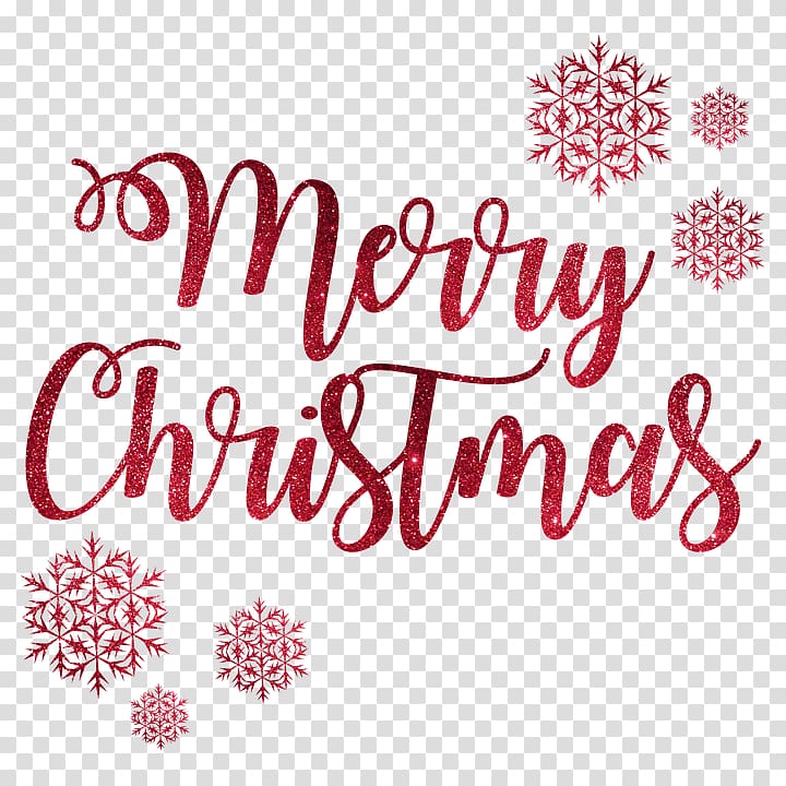 Merry Christmas text overlay, Merry Christmas Snow Flakes transparent background PNG clipart
