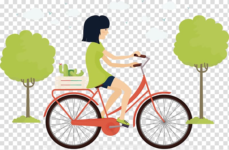 Hybrid bicycle Cycling, Red bike transparent background PNG clipart