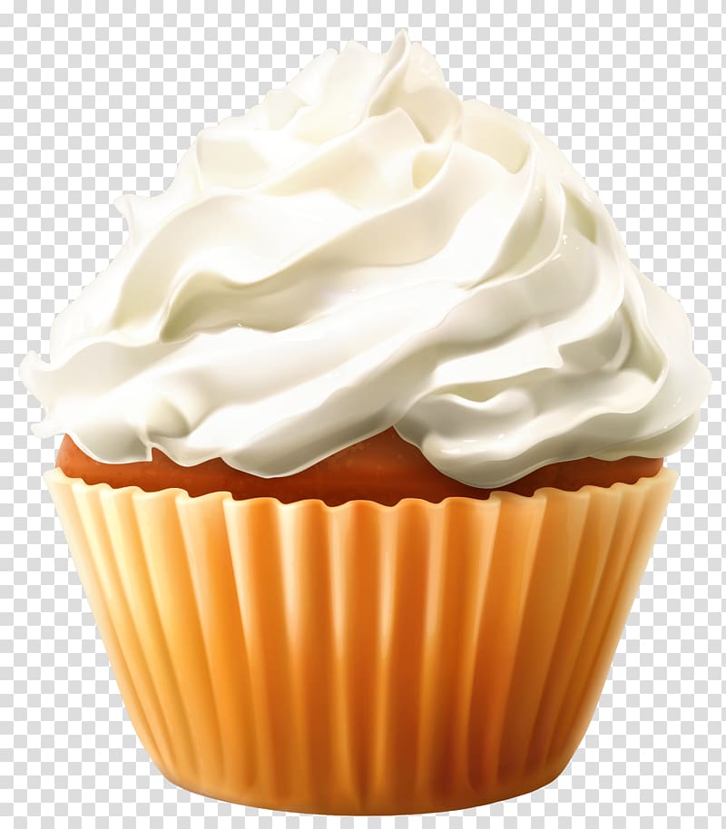 cupcake with icing, Long-sleeved T-shirt Cupcake Television show, Mini Cake with Cream transparent background PNG clipart