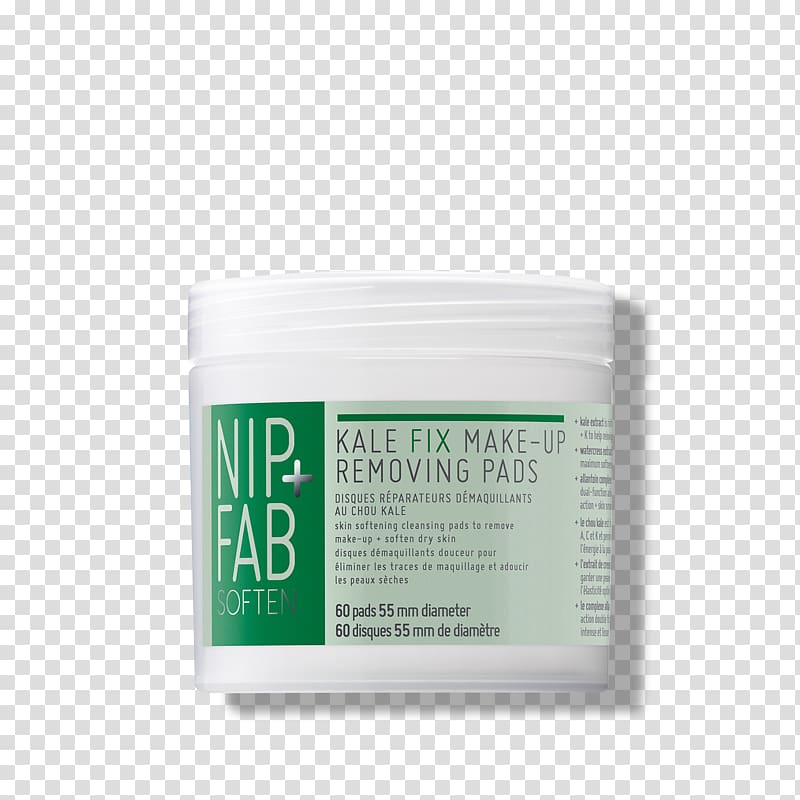 Cosmetics Cleanser Nip + Fab Kale Fix Moisturiser Nip + Fab Glycolic Fix Daily Cleansing Pads Cream, make up Kit transparent background PNG clipart