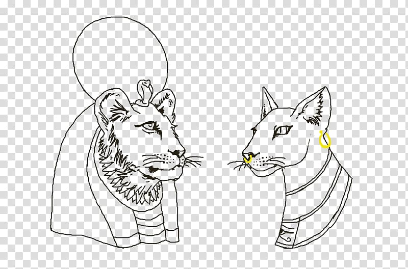 Bastet Tattoo Sekhmet Whiskers Cat, Cat transparent background PNG clipart