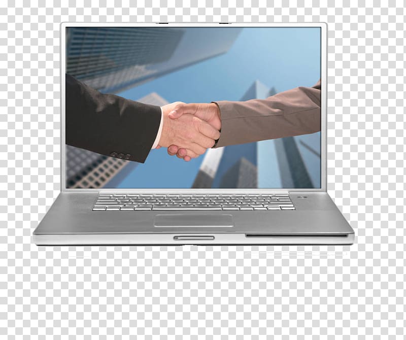 Handshake Computer, Two hands on the computer transparent background PNG clipart