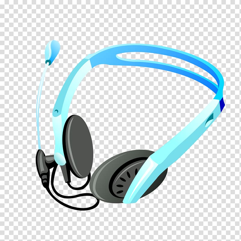 Headphones Euclidean Adobe Illustrator Icon, Blue bass headphones transparent background PNG clipart