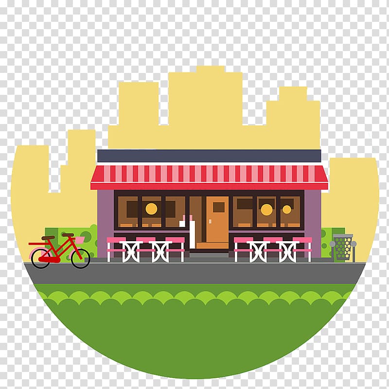 , Small shops in town transparent background PNG clipart