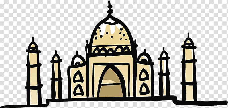 Taj Mahal Cartoon Grave Drawing Illustration, Mourn the grave of the dead transparent background PNG clipart