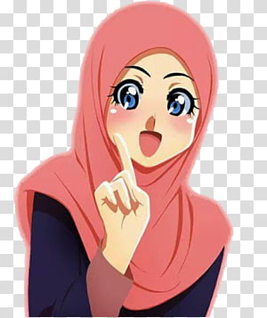 Woman in black hijab illustration, Muslim Islam Hijab Manga Anime