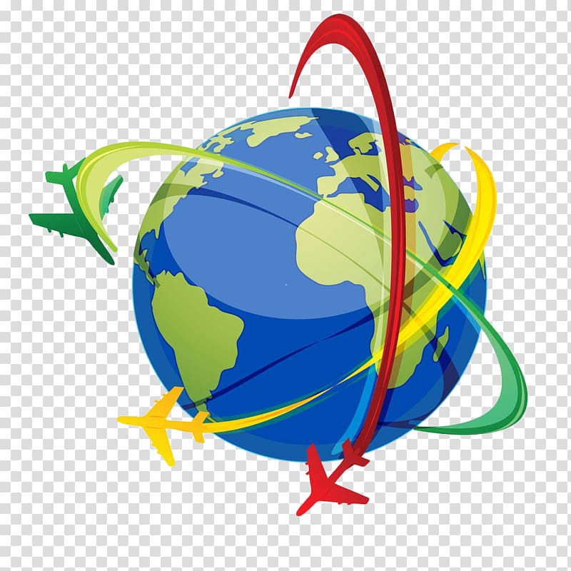 Airplane Computer Icons , Earth flying around the line transparent background PNG clipart