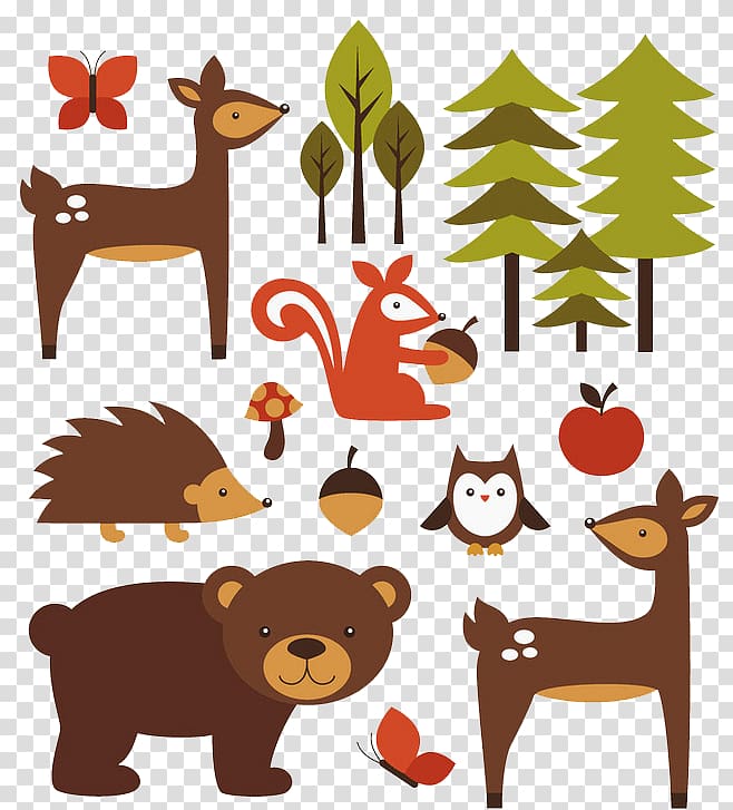 forest animals transparent background PNG clipart