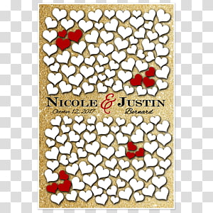 Guestbook Wedding Area Font, gold heart transparent background PNG clipart thumbnail