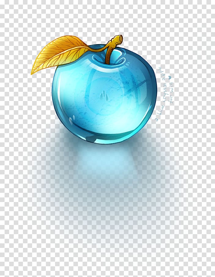 Crystal Glass Apple Paperweight Blue, crystal transparent background PNG clipart