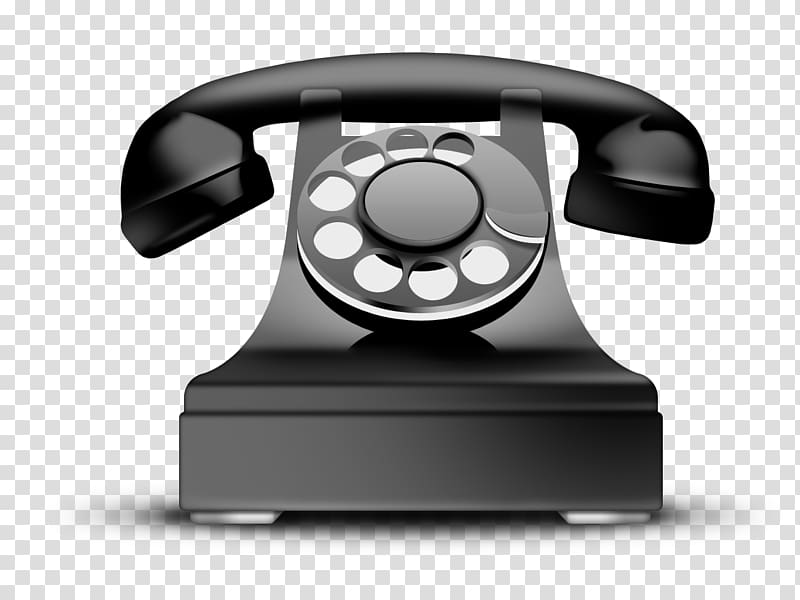 Telephone call Rotary dial Landline Icon, Black phone transparent background PNG clipart