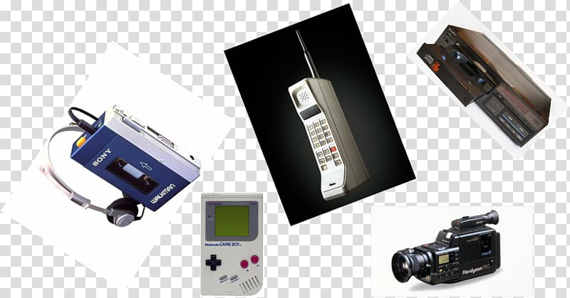 1980s Invention Mobile Phones Compact disc Walkman, others transparent background PNG clipart