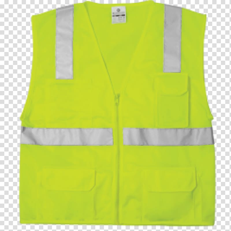 Gilets Sleeveless shirt High-visibility clothing, safety vest transparent background PNG clipart