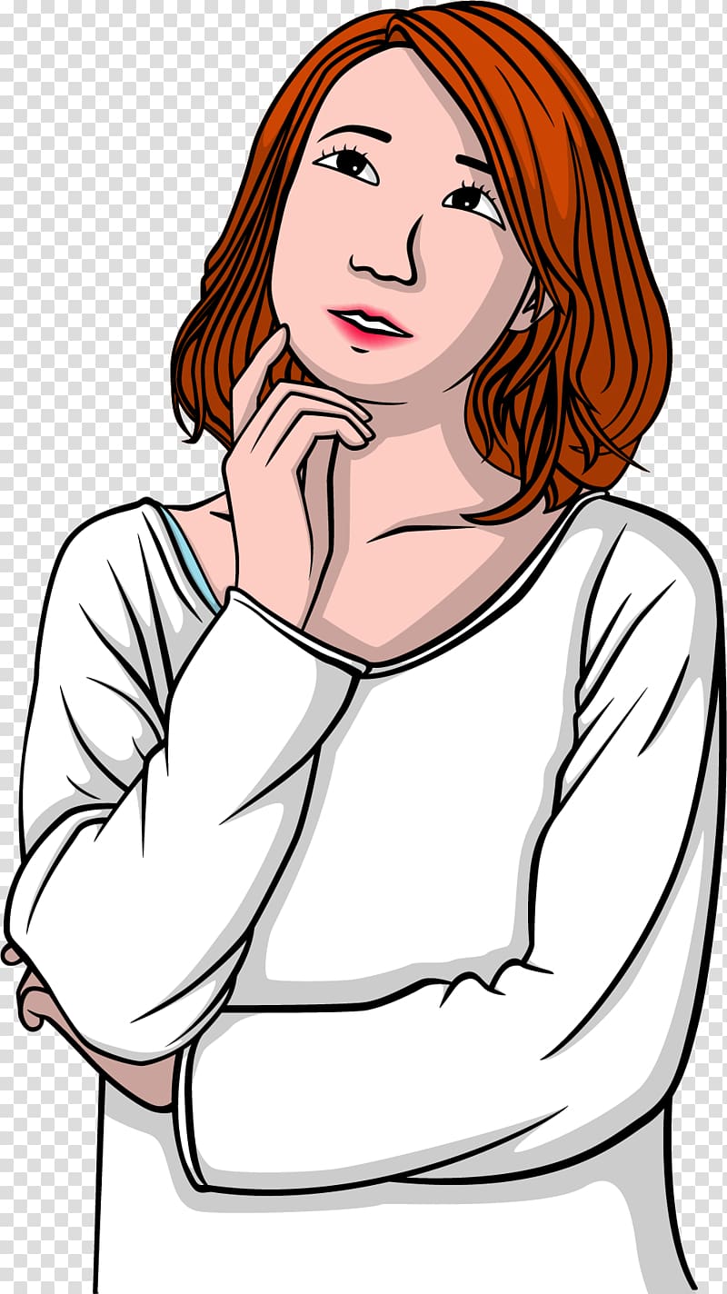 Woman Thought Girl , painted Thinking girl transparent background PNG clipart