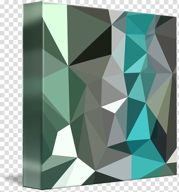 Low poly Geometric abstraction, green abstract transparent background PNG clipart