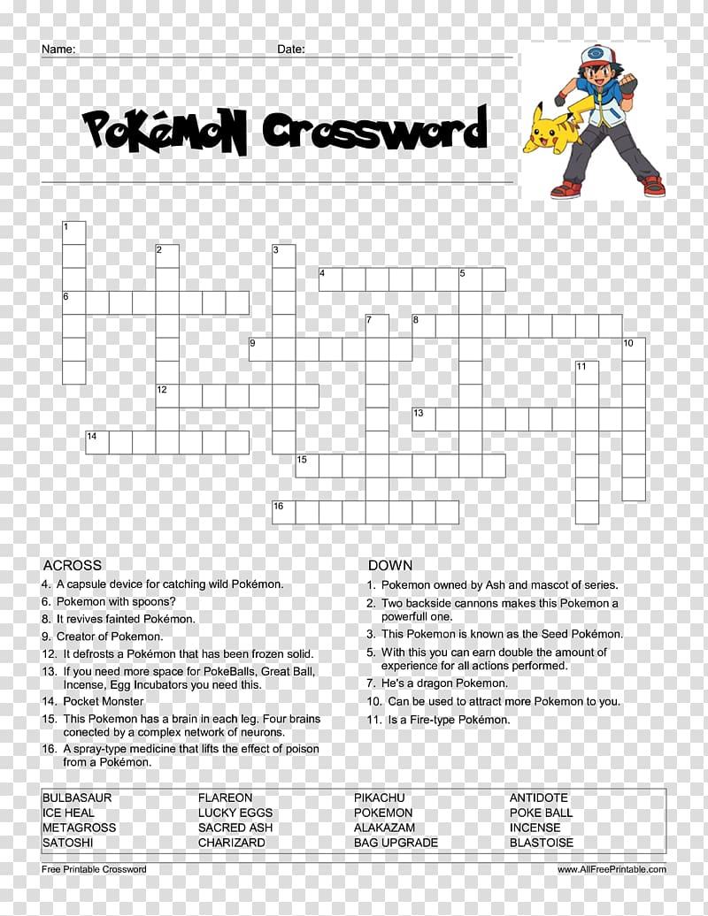 Paper Pokémon GO Ash Ketchum Edible Wafer Card, battle in 1415 crossword clue transparent background PNG clipart