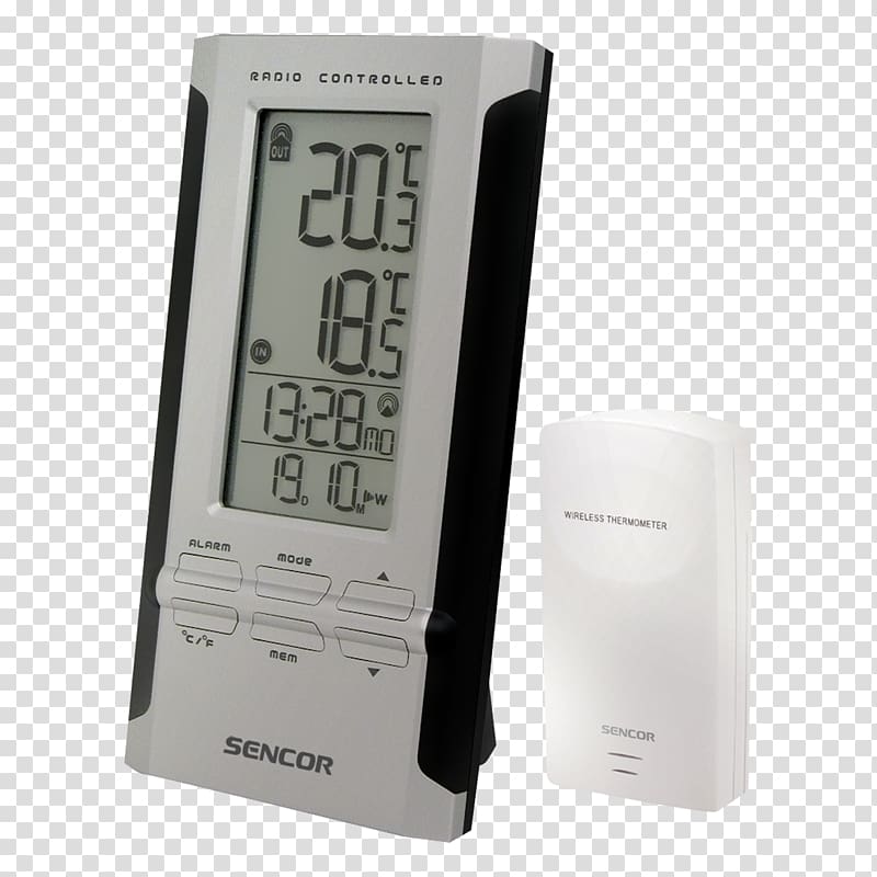 Meade Hama Hama instrument Thermometer, clipart station, station Weather PNG wireless, Station Inside/Outside Measuring background HiClipart black/silver Corporation, radio Atomic | weather EWS-180, Instruments transparent Weather