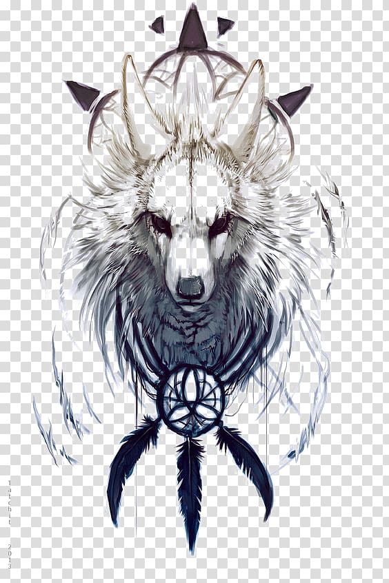 gray and black wolf with dreamcatcher necklace , iPhone 6 Plus Dreamcatcher High-definition television , White Wolf transparent background PNG clipart