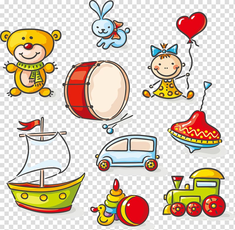 assorted-color , Toy Drawing Illustration, cartoon children\'s toys transparent background PNG clipart