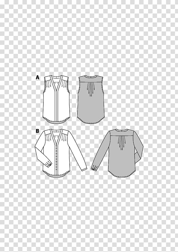 Blouse Burda Style Pleat Drawing Pattern, sewing pattern transparent background PNG clipart
