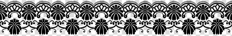 Black and white Pattern, Lace Decoration Border transparent background PNG clipart