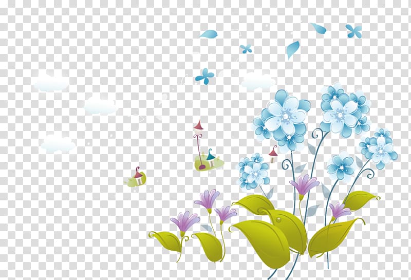 Fukei Landscape Illustration, floral flowers transparent background PNG clipart