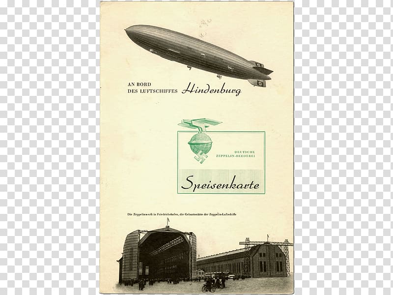 Zeppelin Hindenburg disaster Lakehurst LZ 129 Hindenburg Menu, Menu transparent background PNG clipart