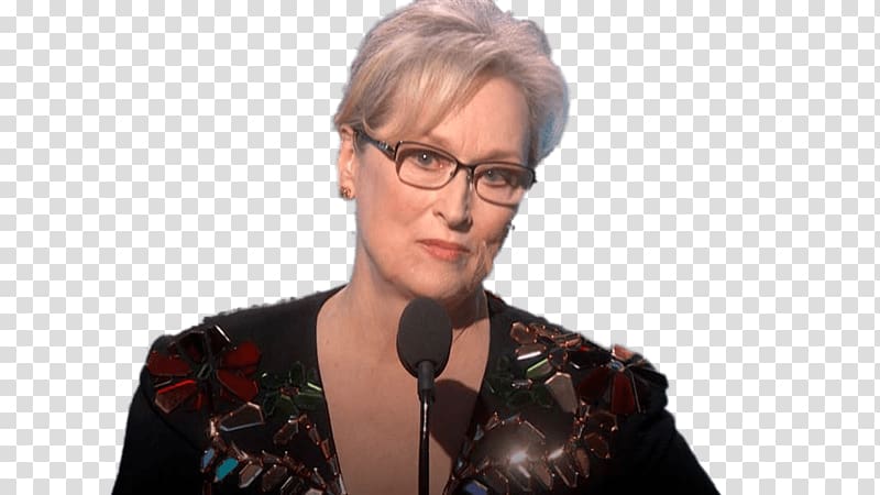 women's black, red, and brown plunging neckline top, Meryl Streep Giving Speech transparent background PNG clipart