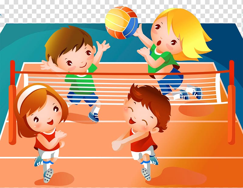 Beach volleyball Sport , Children volleyball match transparent background PNG clipart