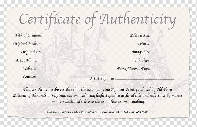 Certificate Of Authenticity Photography Template from p7.hiclipart.com