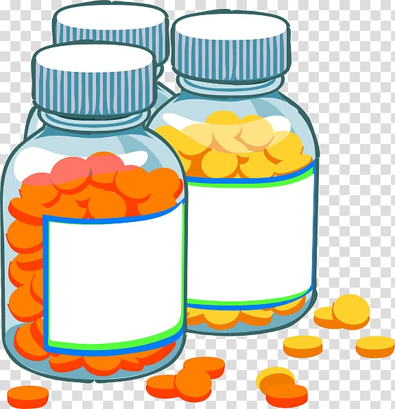three assorted-color bottles illiustration, Pharmaceutical drug Medicine , Cartoon Medicine transparent background PNG clipart