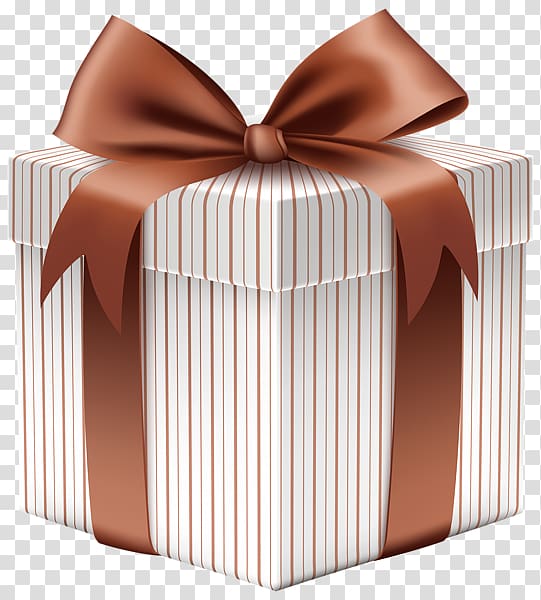 Paper Gift Decorative box , brown frame transparent background PNG clipart