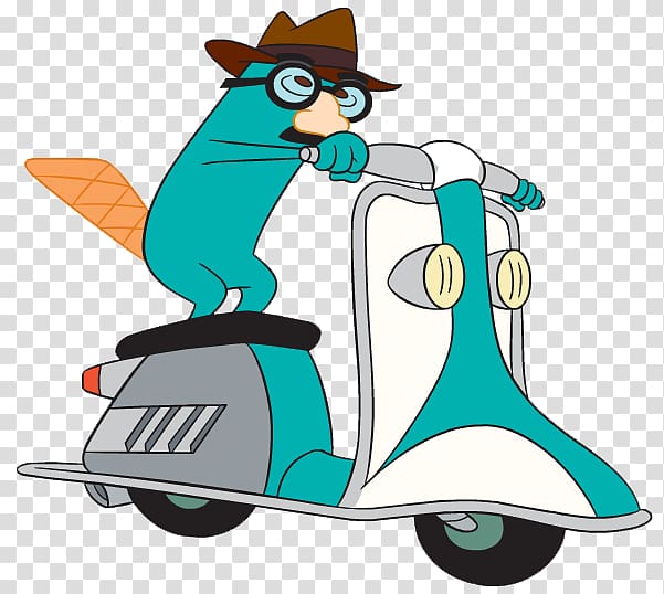 Perry the Platypus Phineas Flynn Ferb Fletcher, White scooter Delivery transparent background PNG clipart