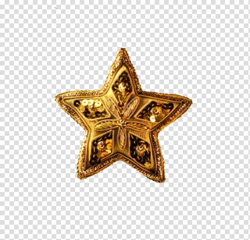 Christmas ornament Christmas decoration Star of Bethlehem Christmas card, Gold five-pointed star transparent background PNG clipart