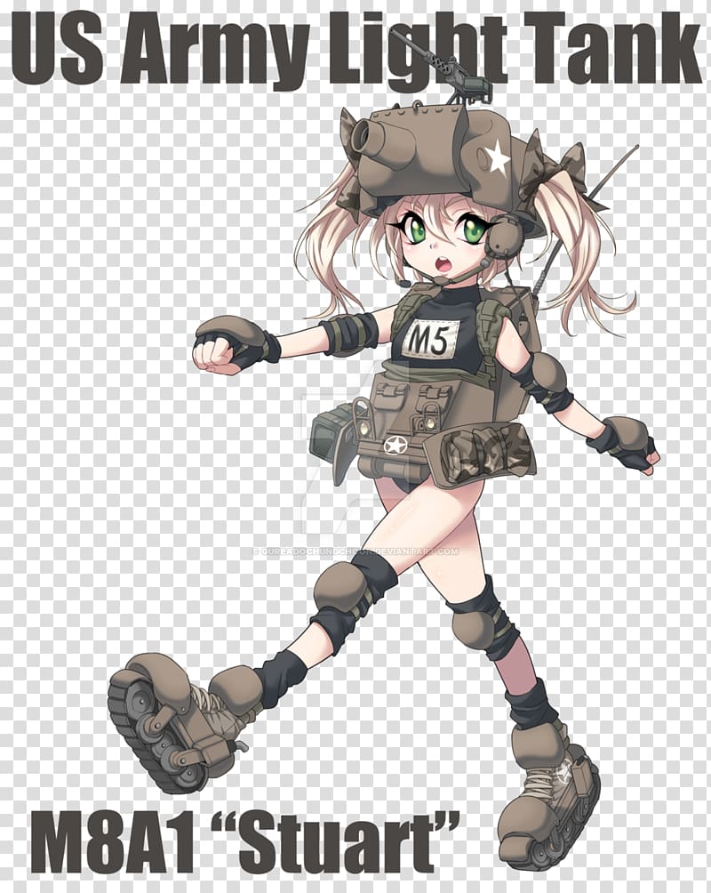 Light tank Howitzer Motor Carriage M8 Centurion Mecha Musume, girl mobile transparent background PNG clipart