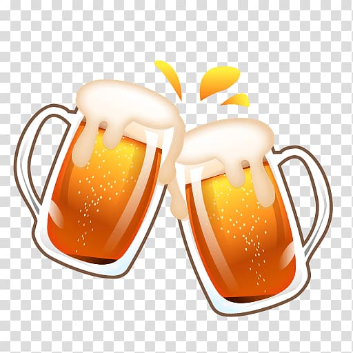 two mugs of beer illustration, Emoji Beer Smiley Emoticon Symbol, beer transparent background PNG clipart
