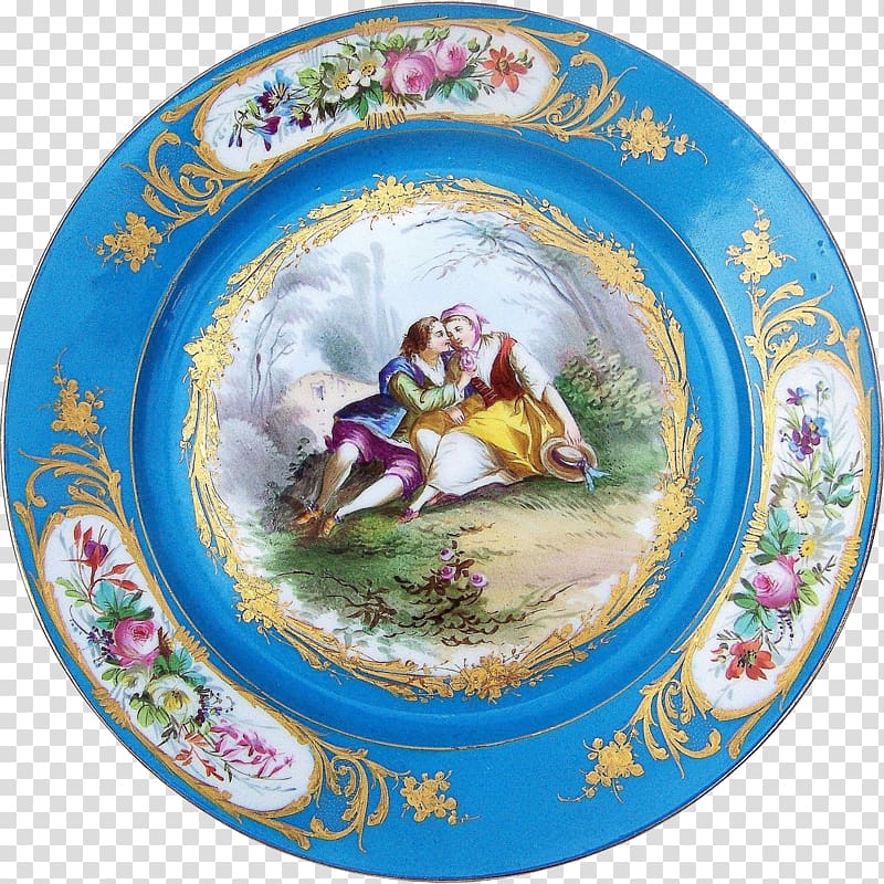 Tableware Platter Plate Porcelain, hand-painted couple transparent background PNG clipart