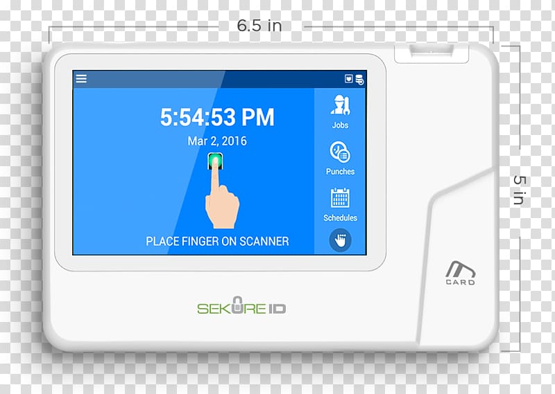 Time & Attendance Clocks Time and attendance Fingerprint, mobile terminal transparent background PNG clipart