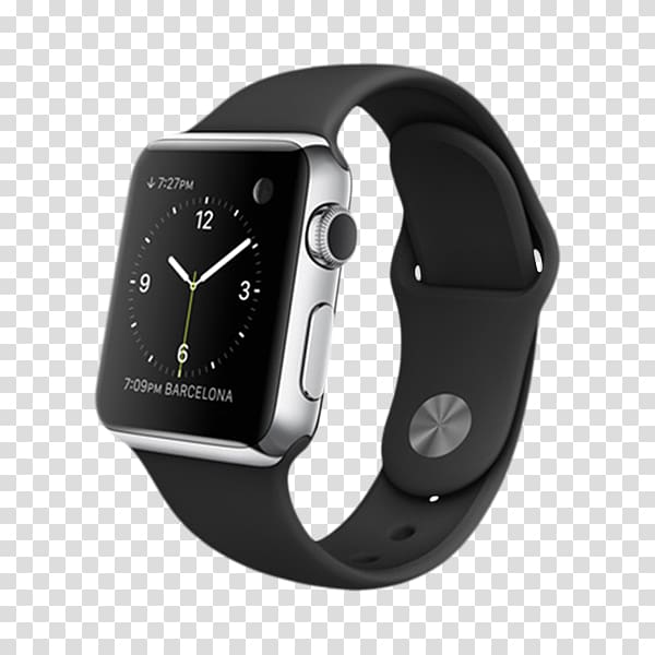 Apple Watch Series 1 Sport Apple Watch 38mm Space Black Case with Space Black Stainless Steel Link Bracelet, apple watch transparent background PNG clipart