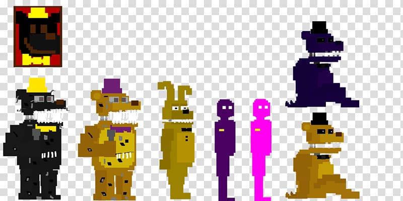 Five Nights at Freddy\'s 2 Animatronics Pixel art Minecraft, others  transparent background PNG clipart