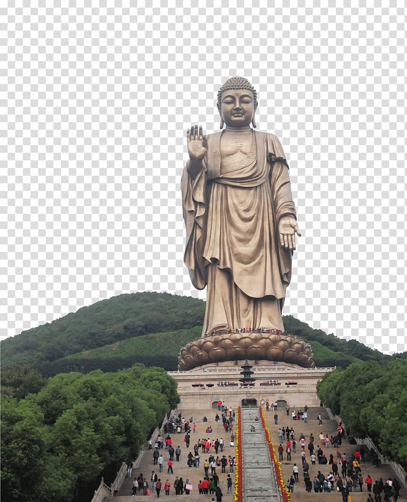 Grand Buddha at Ling Shan Tian Tan Buddha Great Buddha of Thailand Daibutsu Buddharupa, Jiangsu Mountain Giant Buddha transparent background PNG clipart